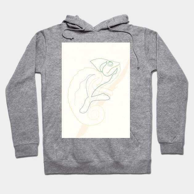 Chameleon one line Hoodie by addillum